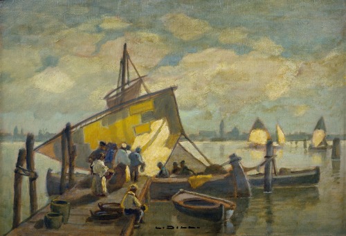 Arrival of the Fishing Boat, by Ludwig Dill.