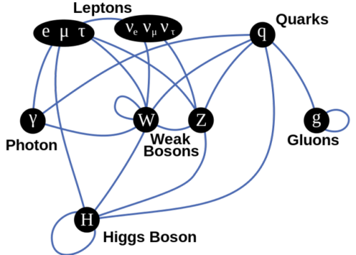 A diagram summarizing the tree-level interactions between elementary particles described in the Stan