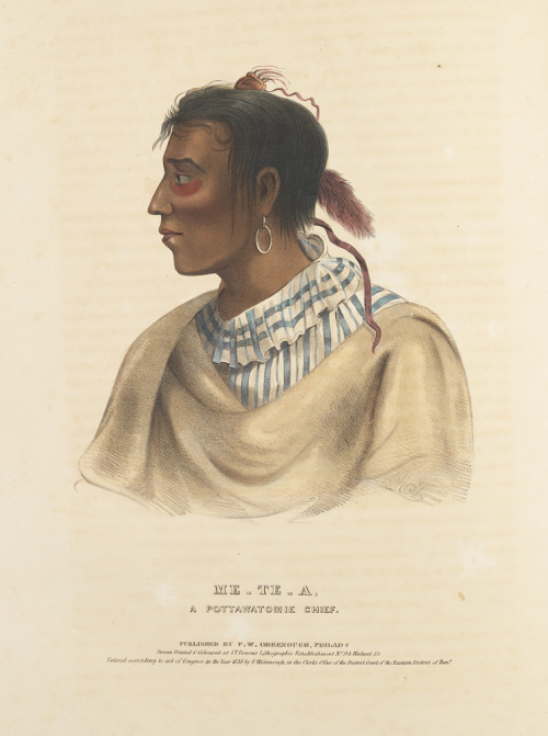 blondebrainpower: Chief Metea or Me-te-a (fl. 1812–1827) (Potawatomi: Mdewé “Sulks”) was one of the principal chiefs of the Potawatomi during the early 19th century. He frequently acted as spokesman at treaty councils. His village, Muskwawasepotan,
