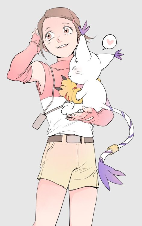 anime-fandorns:  Hikari & Gatomon by LZ | reprinted with permission 
