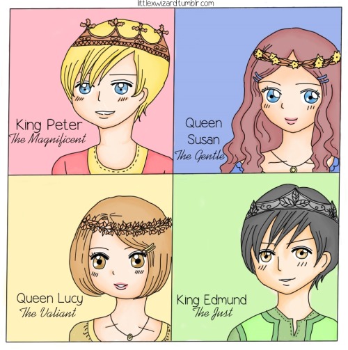 Queens and Kings of Narnia.Besides Harry Potter, The Chronicles of Narnia is one of my childhood. I&