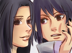 Red-Beet-Soup:  Doodling Sasuke And His Mom.