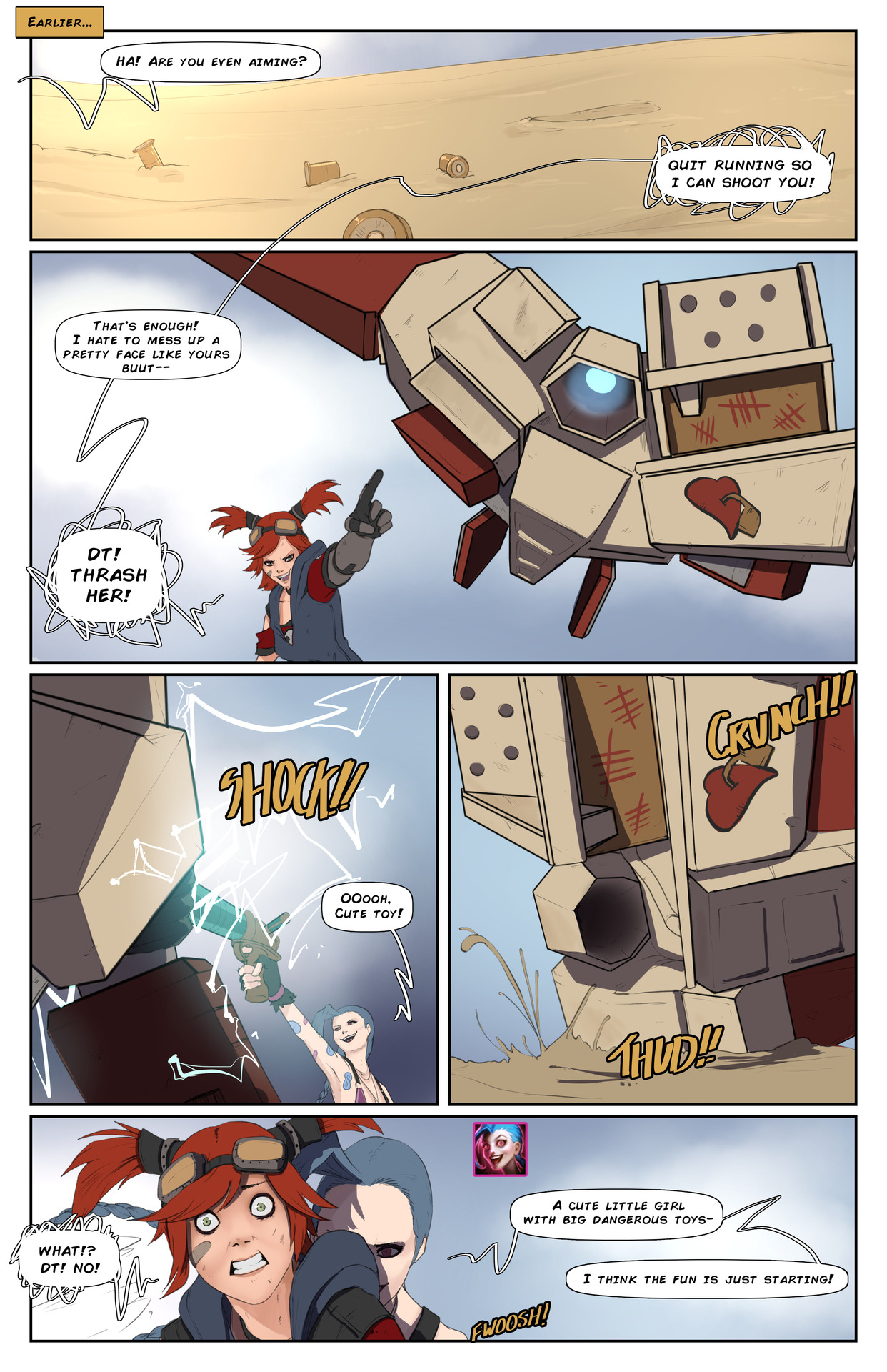 zaun-derground:  Jinx x Gaige Comic ‘Breaking a Vault Hunter’ by Anonymous (W.I.P.)Got