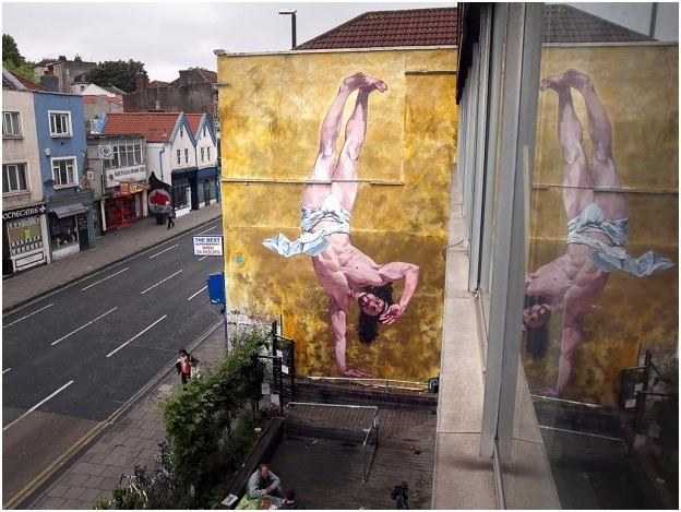 And there shall be joy (Breakdancing Jesus – a 30-foot street art piece by Cosmo