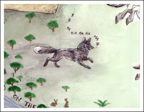Painting of ‘The Little Black Fox’ based on the song of the same name by Heather Dale.&n