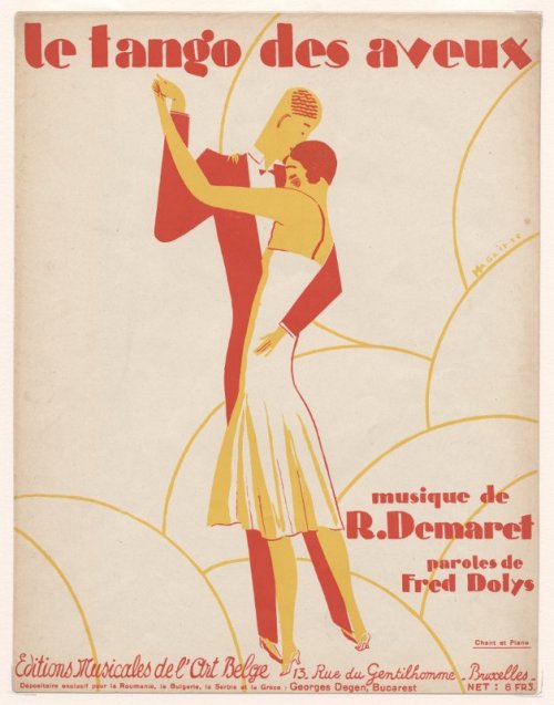 &ldquo;Le Tango des Aveux,&rdquo; sheet music cover (1926). René Magritte (Belgi
