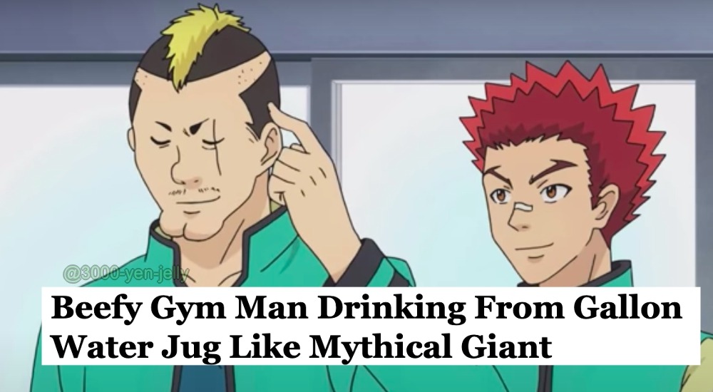 Beefy Gym Man Drinking From Gallon Water Jug Like Mythical Giant