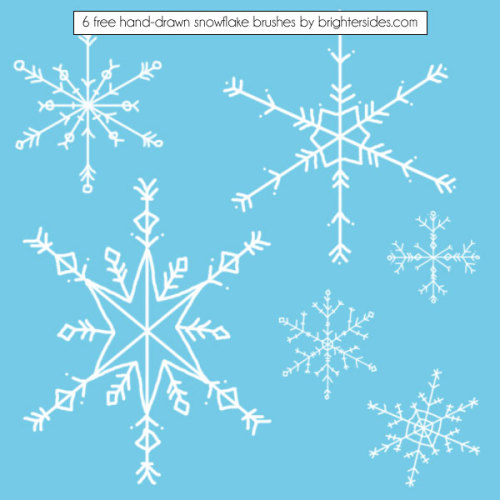 6 Free Hand-Drawn Snowflake Brushes For Photoshop | Brighter Sides