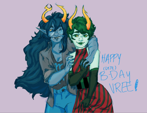 ultradeadart: a birthday pic of the otp for vree :)
