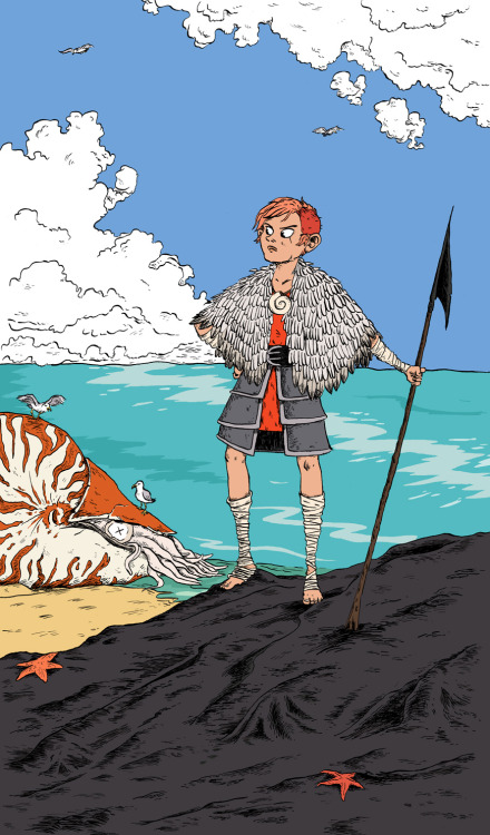 Hunting nautiloi (nautiluses?) for fun and profit.Done for an illustration project where we did &lsq