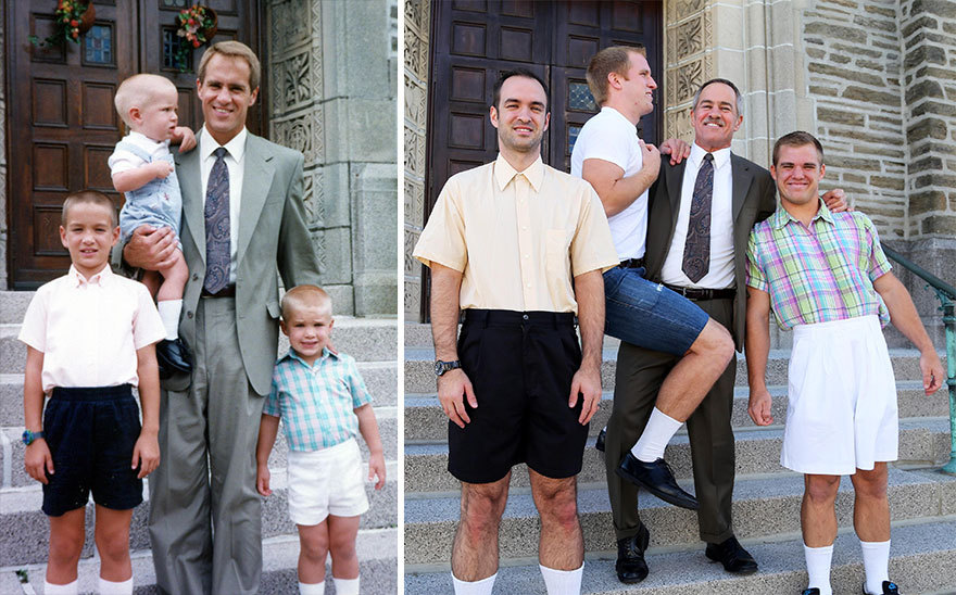 boredpanda:  Three Brothers Recreate Their Weirdest Childhood Photos As A Gift For