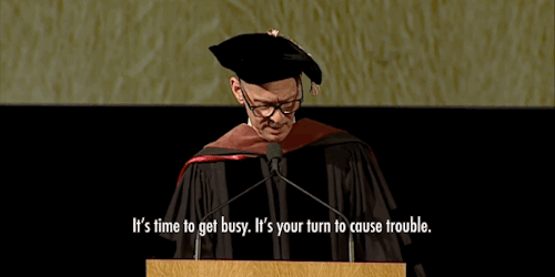 themercuryjones:John Waters commencement address RISD 2015. This left me in tears. Not everyone survives college. It’s really powerful to hear someone acknowledge those people.