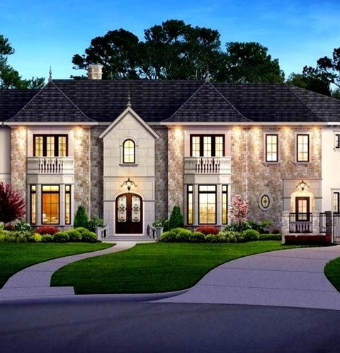 Idea For A Large, Traditional, Beige, Two-story Home