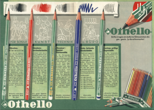 Folder for pencil Othello, 1940. Schwan Bleistift-Fabrik, Germany. Via lexikaliker.de