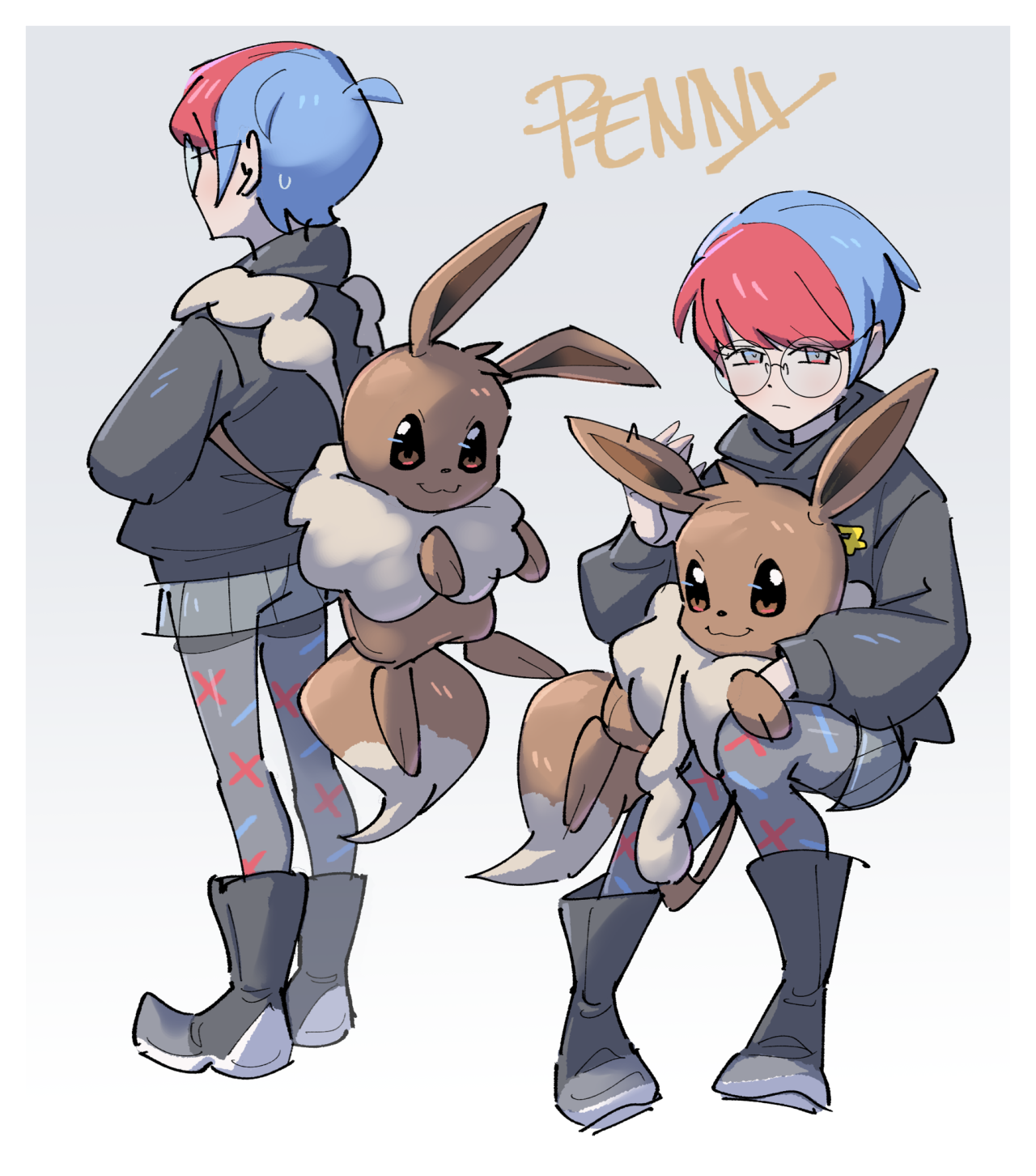 The Eevee Project - Penny pokemon scarlet & Violet fanart 💕 Source:   💚Leafeon  Demmy💚