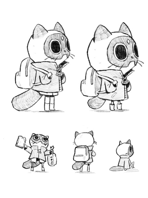 ladytruds: Doodling a school bound Cookie (bag full of books!)