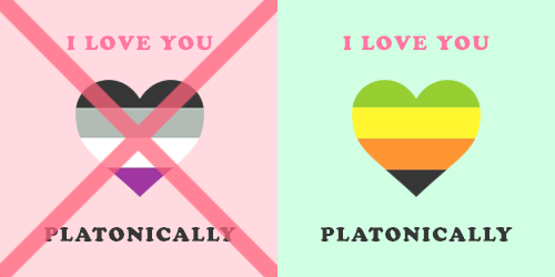 cannibal-rainbow:
“ Spreading the awereness of aromanticism is important.
However making posts about platonic love and relationships and putting an asexual flag on it or tagging it as asexual is not helping. Asexuality and aromanticism are different...