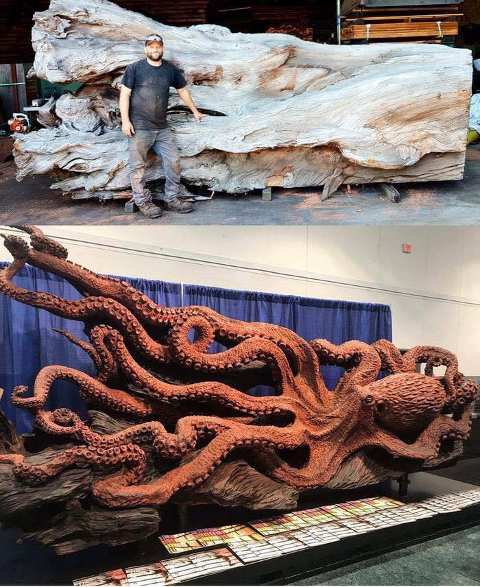 steampunktendencies:  Carved out of a redwood stump using only a chainsaw! Amazing!Artist