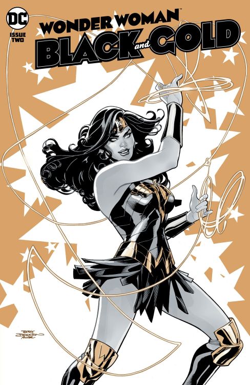 DC Comics for July 2021: this is the cover for Wonder Woman: Black and Gold #2, drawn by Terry Dodso