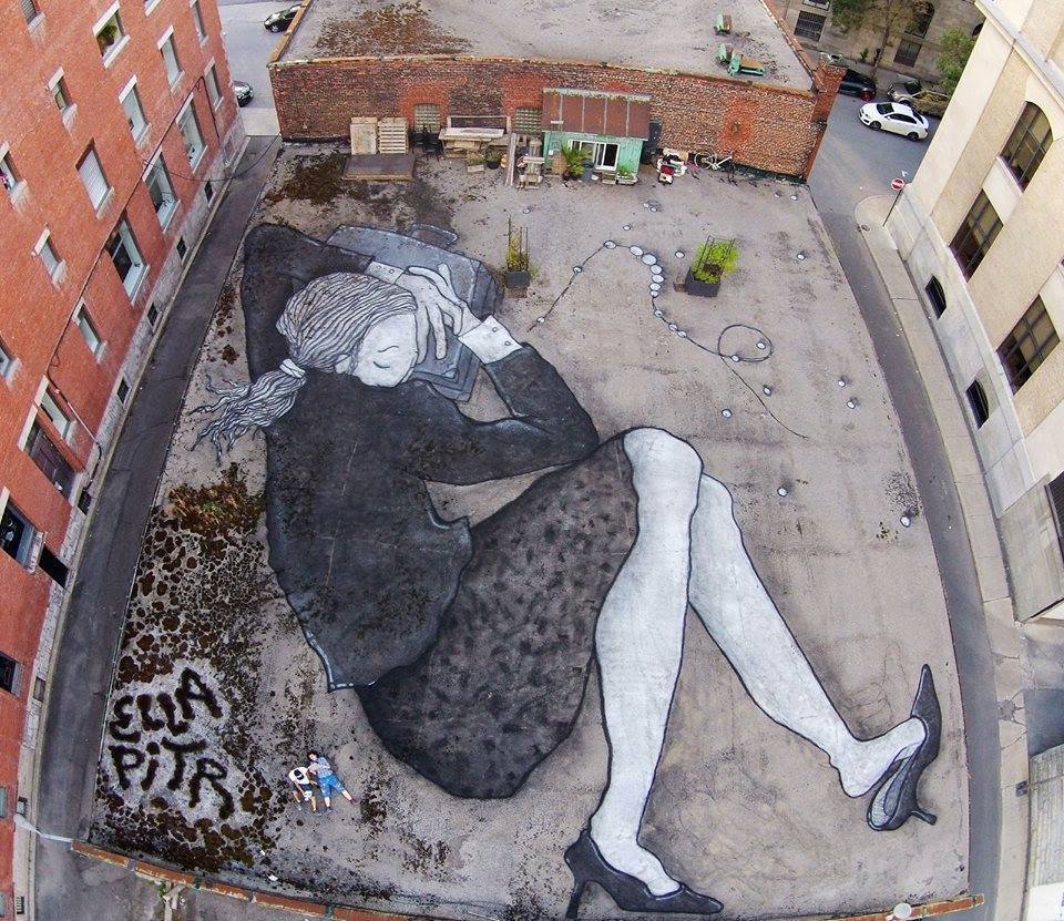 littlelimpstiff14u2: The Wonderful Aerial/rooftop Street Art of Ella and Pitr ( aka