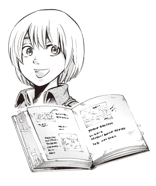 plain-dude:   Shingeki no Kyojin Game Book Illustrations by Fuji Ryosuke, mangaka of Lost Girls. The Game Book is a choose-your-own-adventure book where readers get to interact and increase their affinity with selected characters. It is also possible