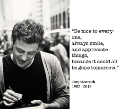 Satansrad:  Rest In Peace Cory Monteith. 1982 - 2013 