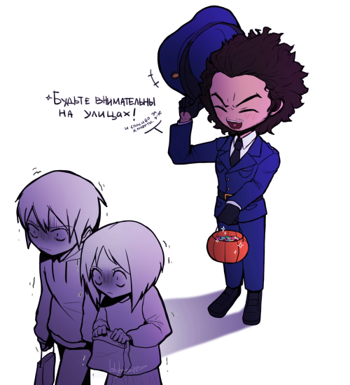 RGG Ask Halloween Event Pics (VK): Ichicop Confiscates Candies From You. Your Reaction?