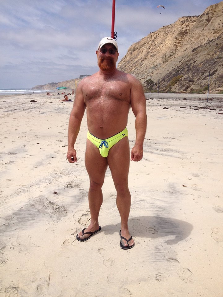 jdcoccola:  Ed at Black’s Beach in his favorite speedo of the moment. He has a