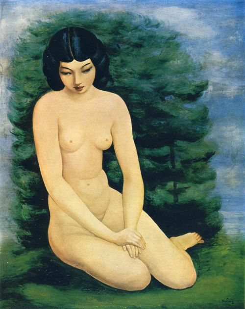 labellefilleart: Nude in Landscape, Moise Kisling