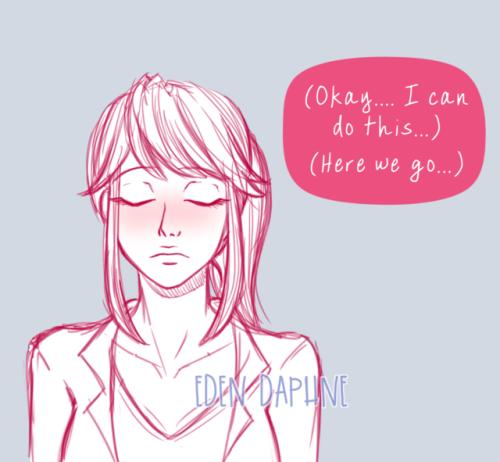 edendaphne: I cheated and combined days 11 (aged up Marinette) and day 14 (aged up Chat Noir) for Marichat May.  Chat is helping Marinette work up the courage to confess to her mystery crush.  ;3 I used @hchano‘s and @australet789‘s adult Chat designs