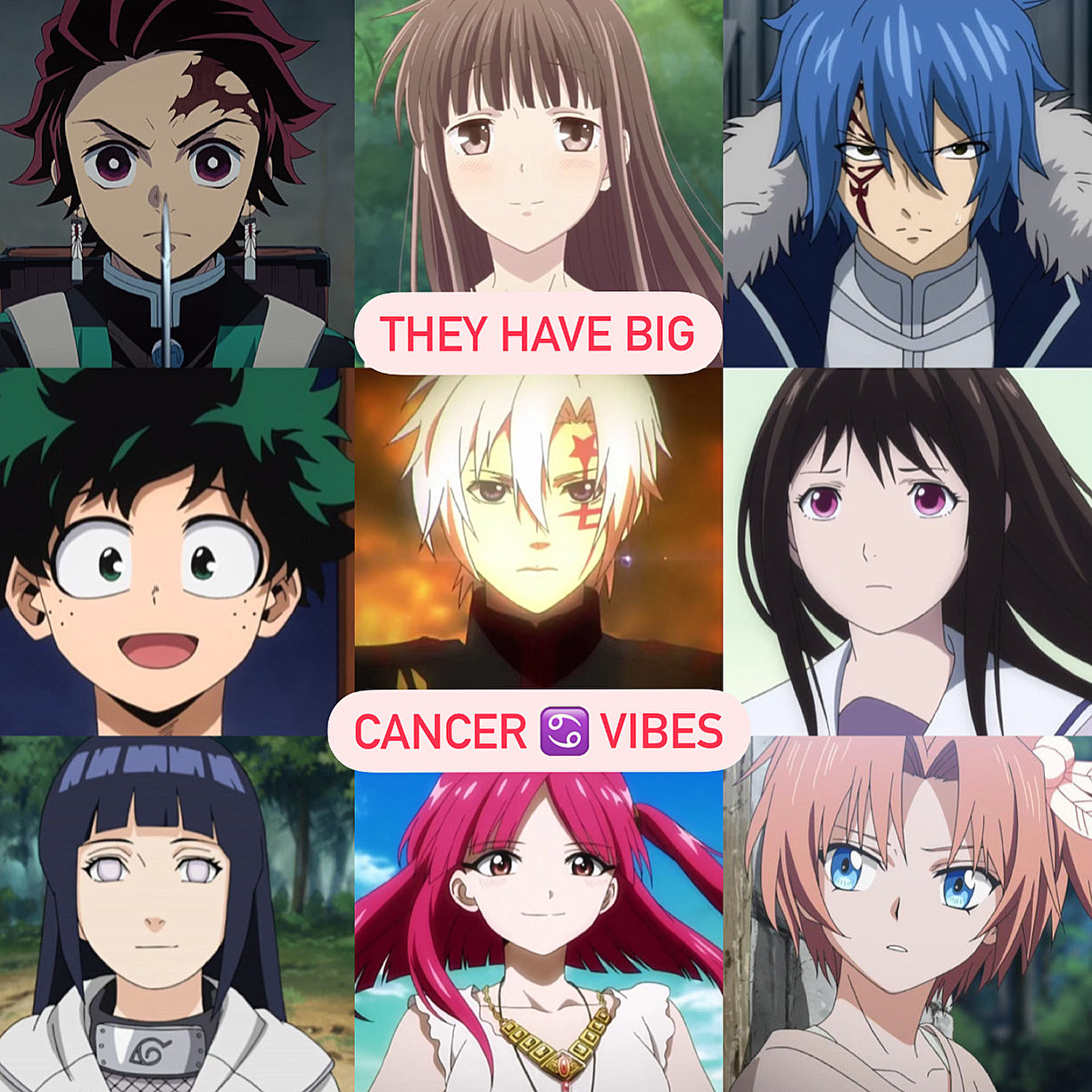 Female Cancer Anime Characters Zodiac