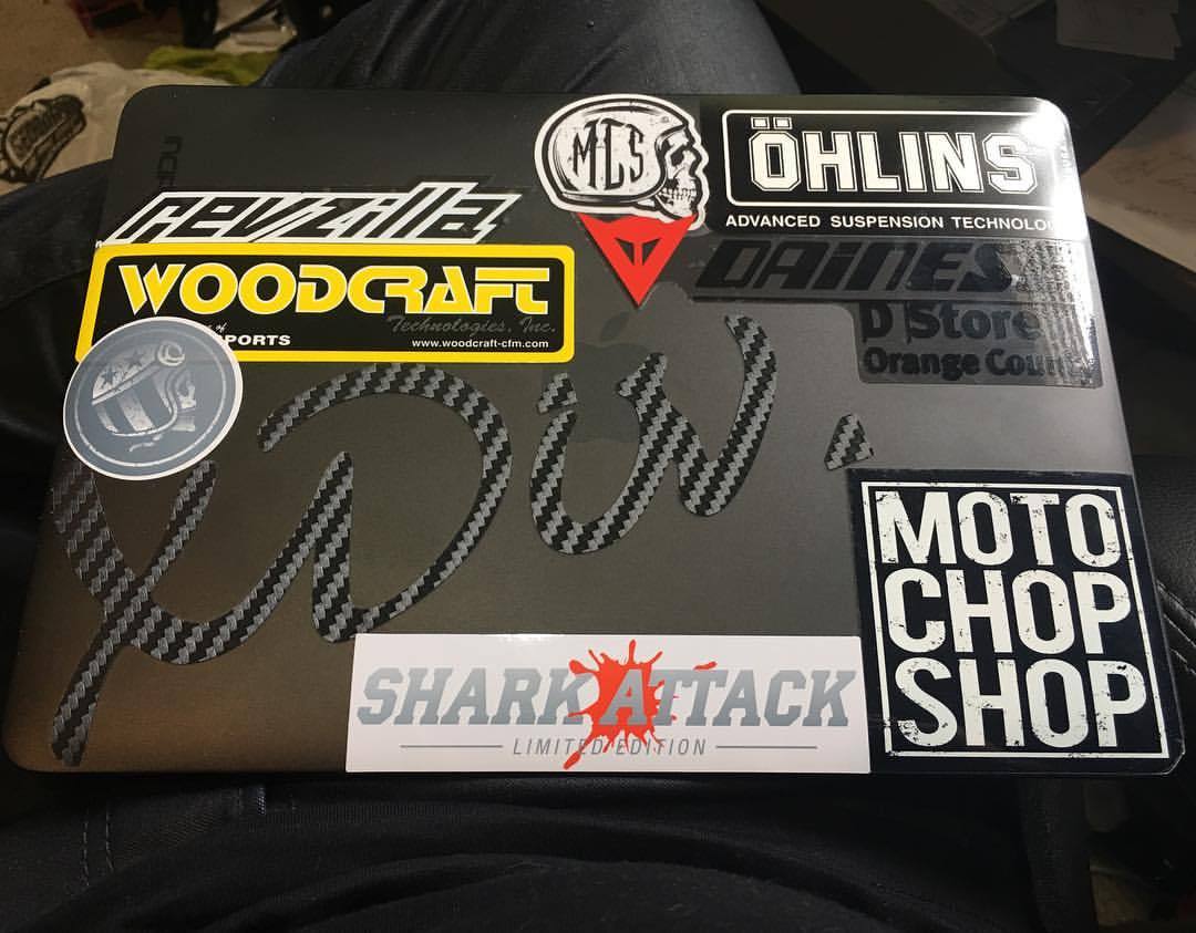 Work laptop needed a cover and some stickers 👍🏽 #incipio #motochopshop #dainese