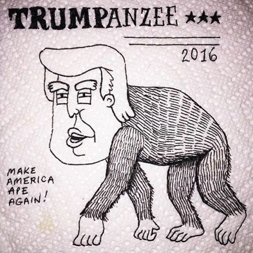 #trump #president #politics #monkey #ape #nuts #trump2016 #joke #authoritarian #drawing #makeamerica