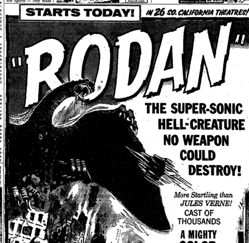 spankzilla85:kaijusaurus:Rodan trade ad, advertising the film’s US release.Never seen this! I LOVE t