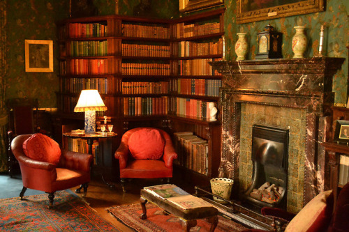 cair&ndash;paravel: The library at Dunster Castle, Somerset. It was designed by architect Anthon