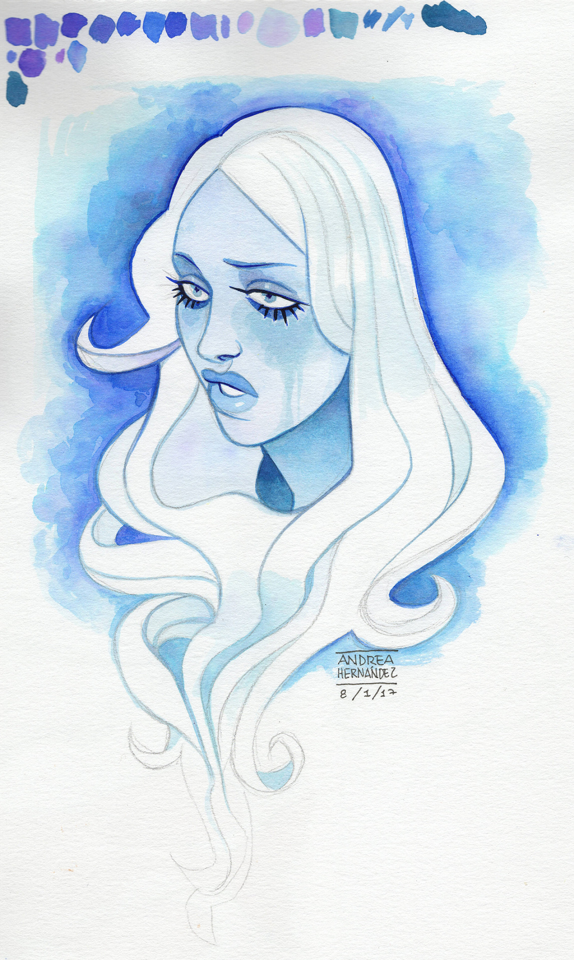 marichuloca:  Watercolor Blue D ~ Sorry for the bad quality, I wish I could scan