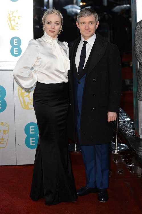 clock-watcher: Hi-res pix:  Martin Freeman &amp; Amanda Abbington at the EE British Academy