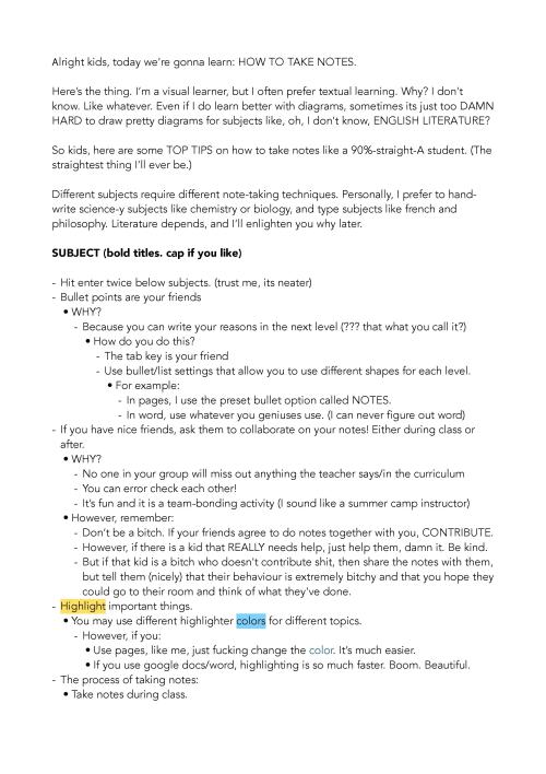 lazymodelstudent:  ps. if you want to know where to download pages for free (legally!) go here:http://lifehacker.com/get-iwork-for-free-on-any-os-x-mavericks-machine-1469700860If you want notes/examples of notes, hit up my ask. If you want the biology