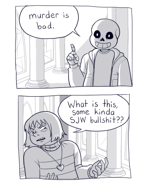 degravitify: in which chara is one of those dudebros who complain about how undertale is a sjw game 