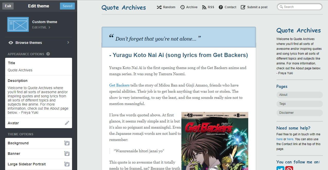 YURAGU KOTO NAI AI - Get Backers 