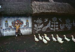 20aliens:  POLAND. Zalipie, the ‘painted village’ near Ternow. Houses are completely painted on the inside and outside by their owners. 1976. By Bruno Barbey. 