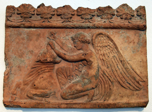 Ancient Roman terracotta relief (one of the so-called “Campana reliefs”) showing the goddess Victori