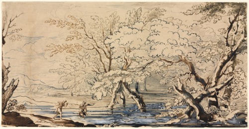 Mercury and Argos, Joseph Brett , Cleveland Museum of Art: DrawingsMedium: pen and brown and blue in