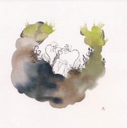 eatsleepdraw:  An enclave. Watercolor, ink,