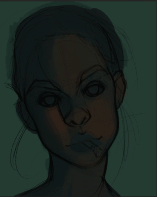 emilyjulstrom:  A study that I took too far again. Working green into the skin can