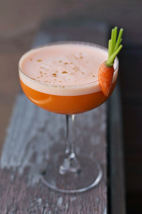 FRANK THE RABBITIngredients:2 ounces fresh carrot juice2 ounces bourbon (Four Roses used here)1 ounc