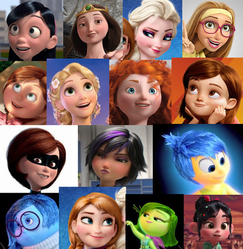 Every woman in every Disney/Pixar movie in the past decade has the exact same face