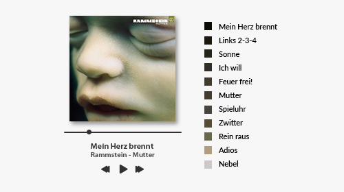 Rammstein Albums + Color Palettes
