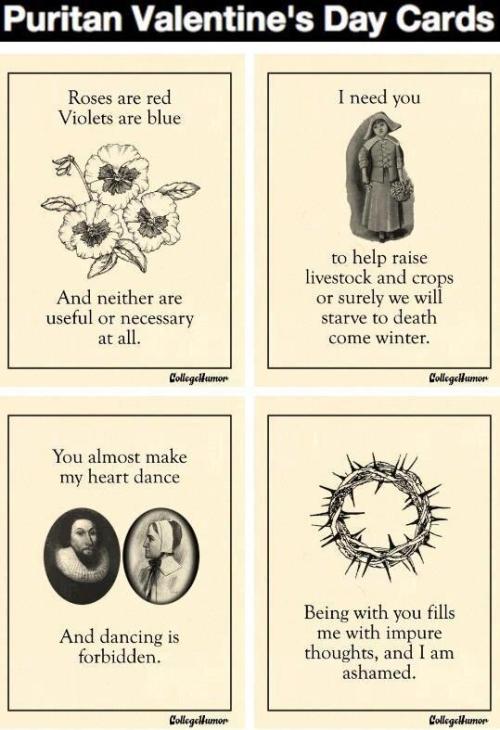 jonwatts:Puritan Valentine’s Day CardsThese make me crack up every year. This year is no excep