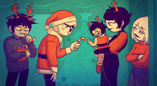 Merry Christmas Charlie!!Dave n karkat go around handing out candy canes on christmas! (though karka